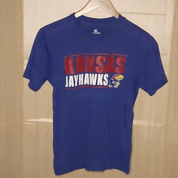 Colosseum University Of Kansas Jayhawks Blue Short Sleeve Shirt Small - Picture 1 of 4